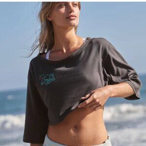 Free People NWOT FP Movement x Surfrider Earth Babe Tee Sweatshirt Size Medium
